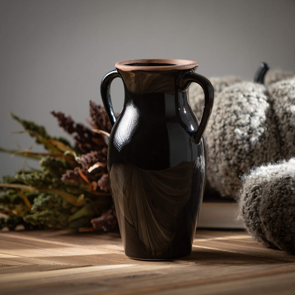 Natural Rimmed Onyx Urn Vase  