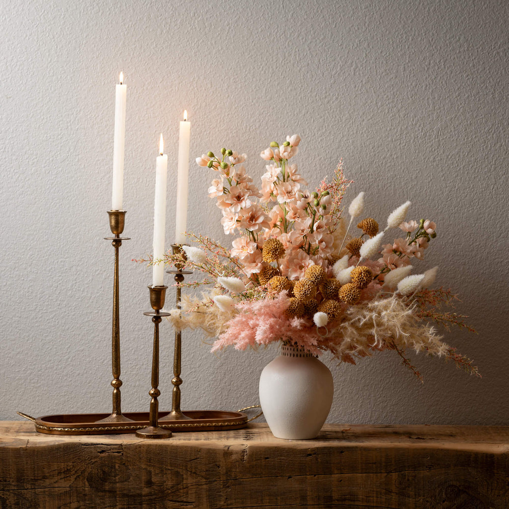 Etched Ivory Ceramic Urn Vase 