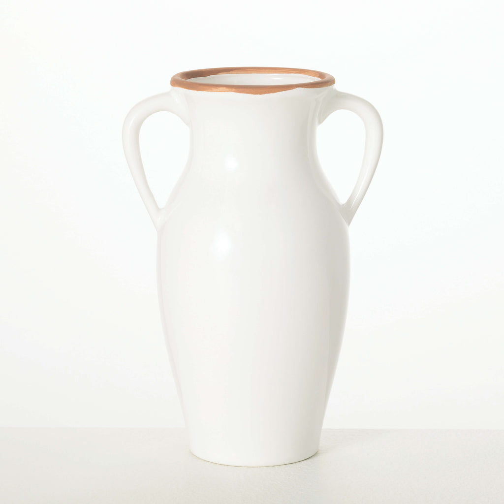 Natural Rimmed White Vase     