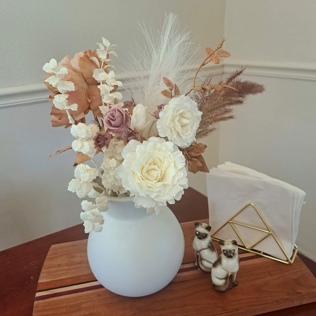 Matte Ivory Hourglass Vase    