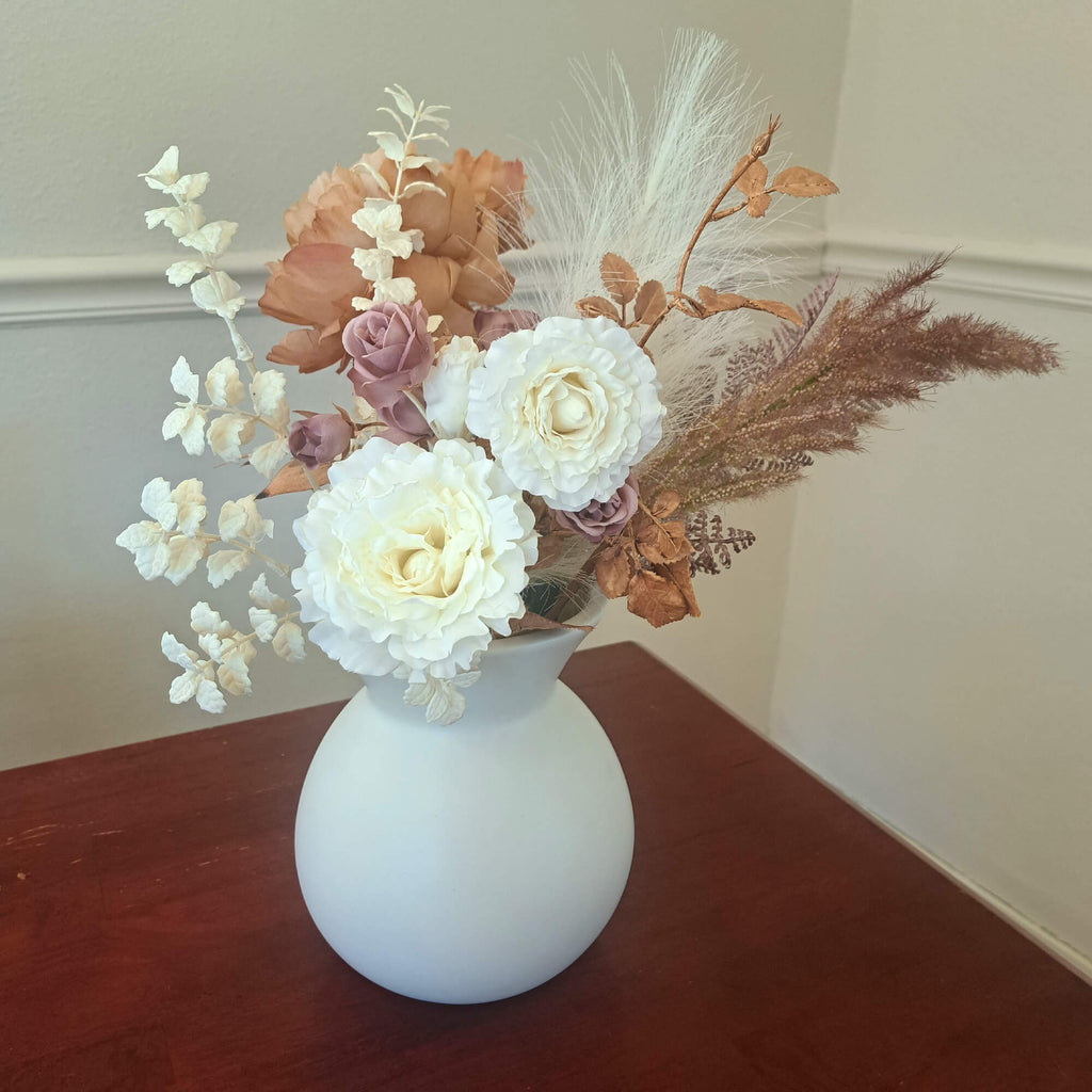 Matte Ivory Hourglass Vase    