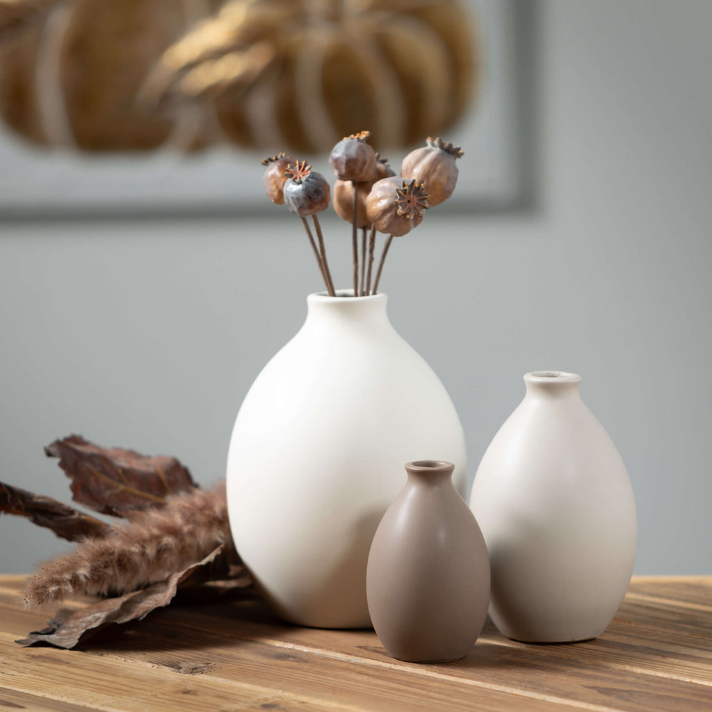 Matte Teardrop Vase Set Of 3  