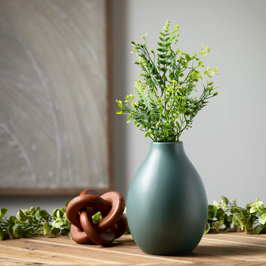 Matte Teal Teardrop Vase      