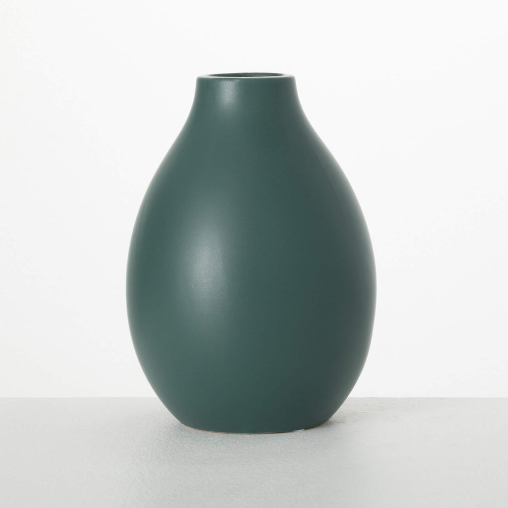 Matte Teal Teardrop Vase      