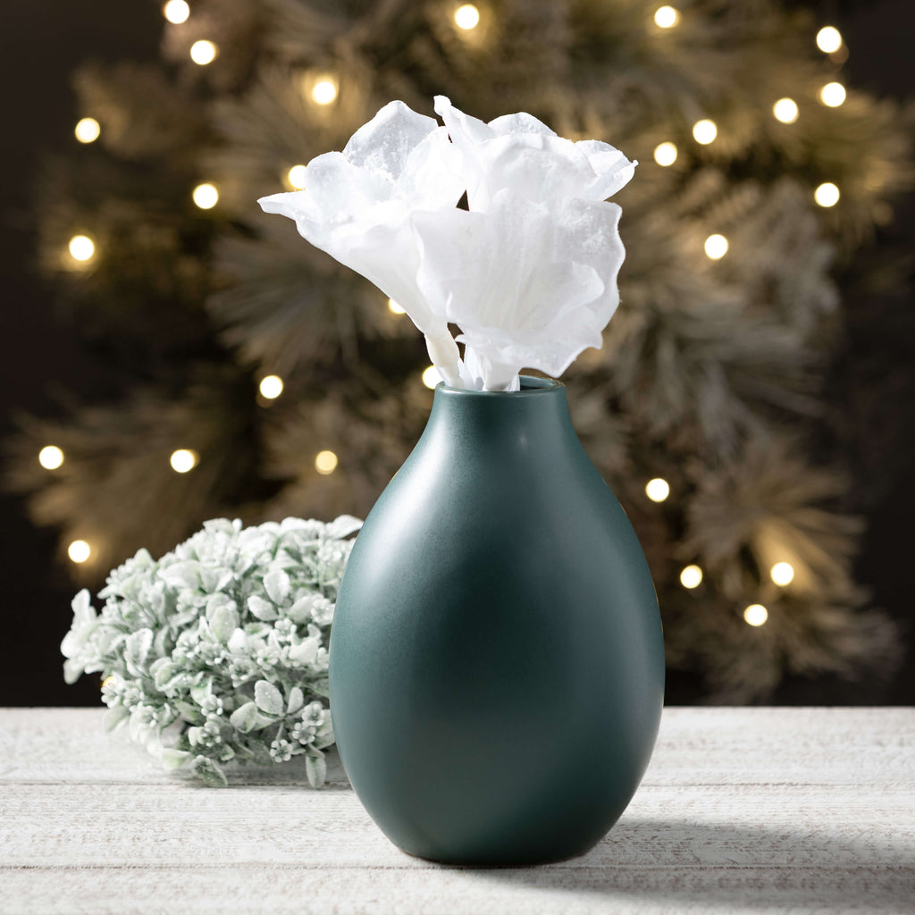 Matte Teal Teardrop Vase      