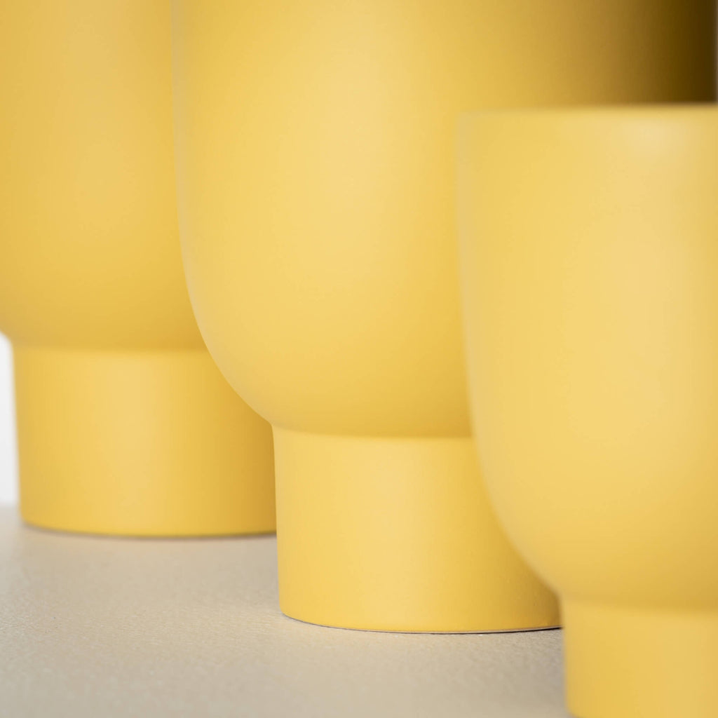 Matte Yellow Goblet Planters  