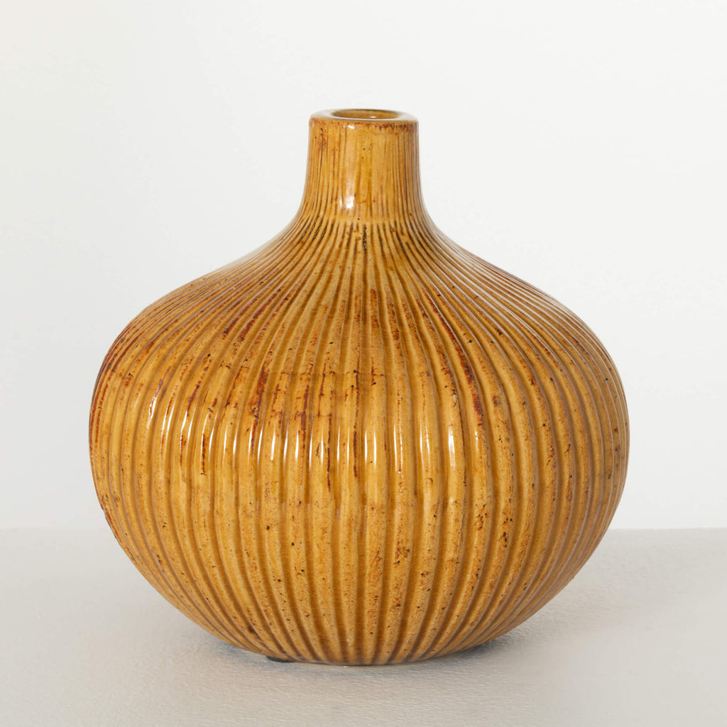 Amber Textured Urn Vase       