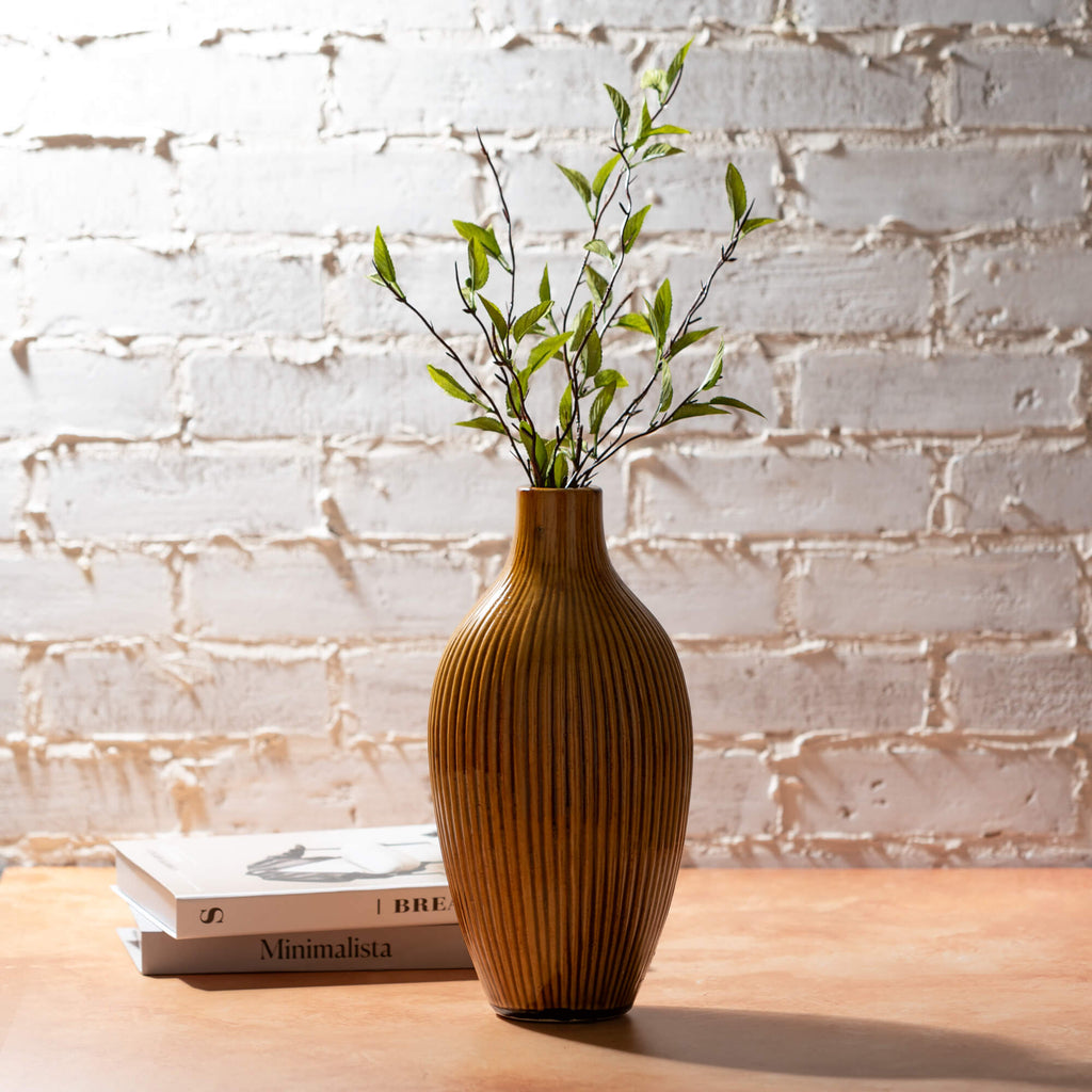 Amber Textured Bud Vase       