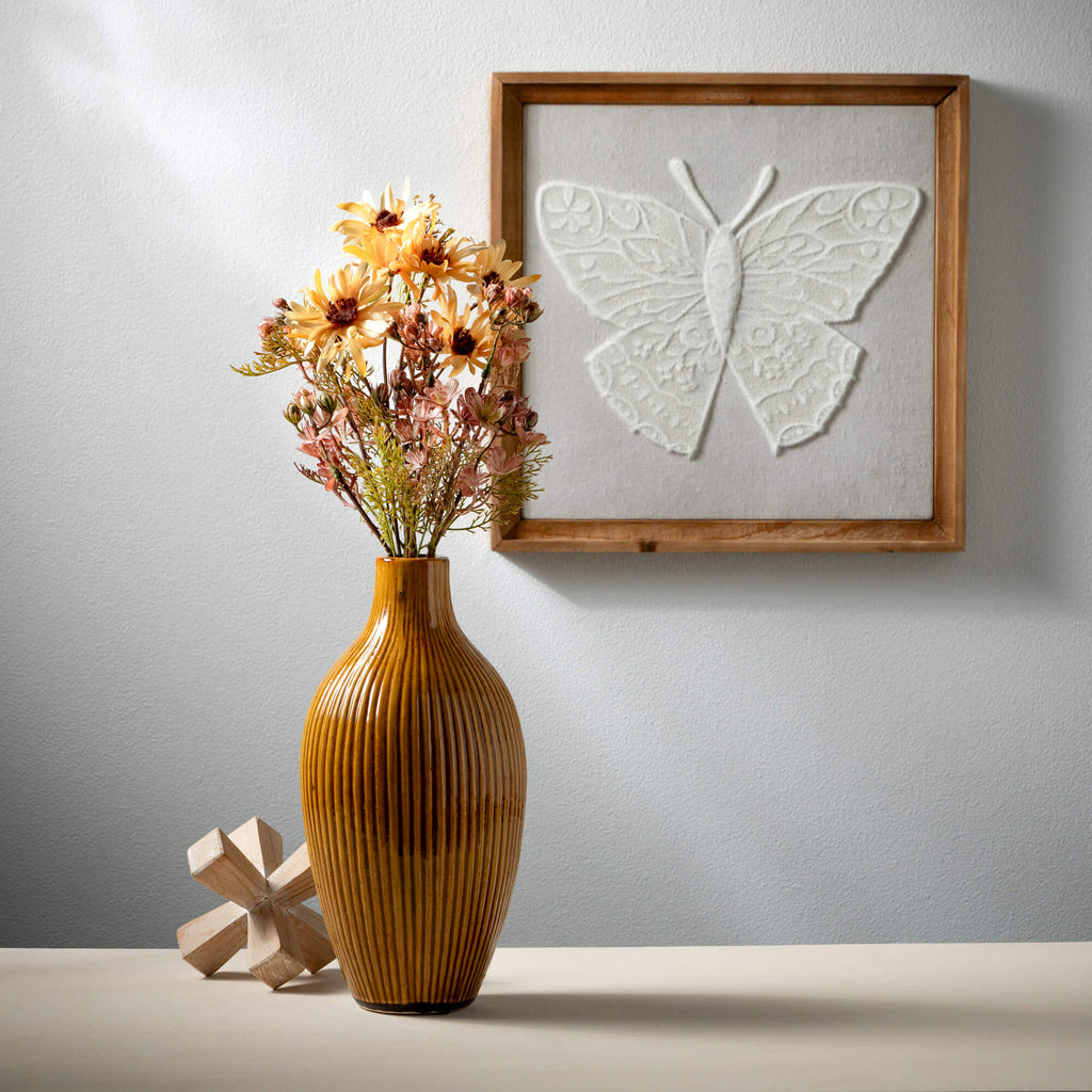 Amber Textured Bud Vase       