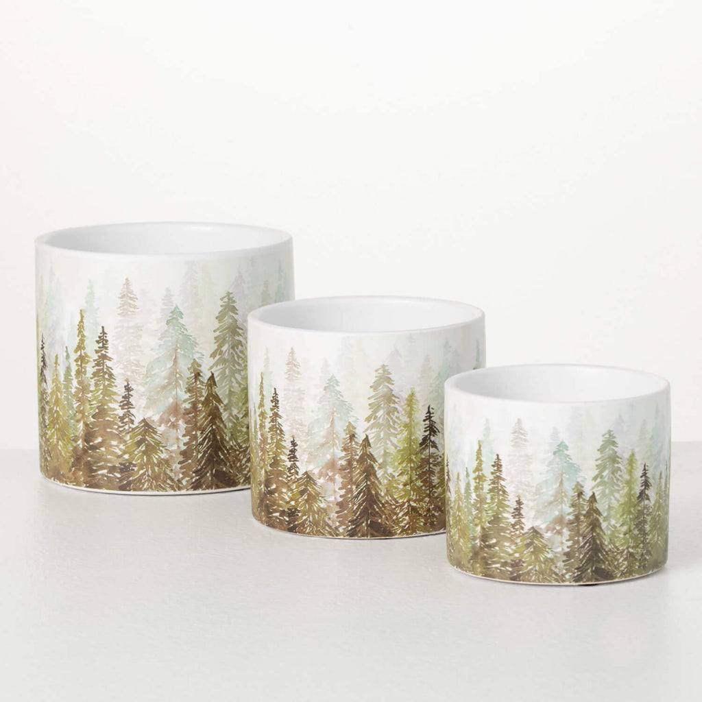 Forest Scene Planter Set Of 3 