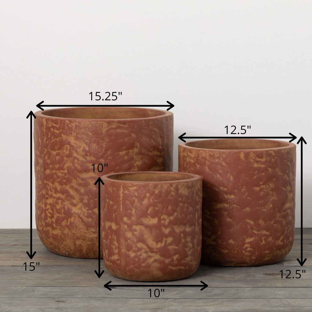 Mottled Rust Planter Set Of 3 