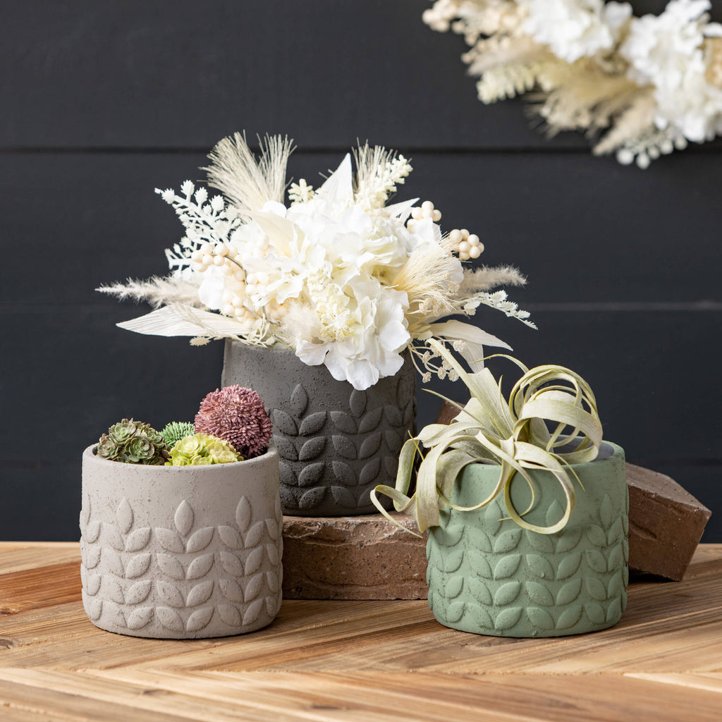 Modern Leaf Neutral Toned Pots