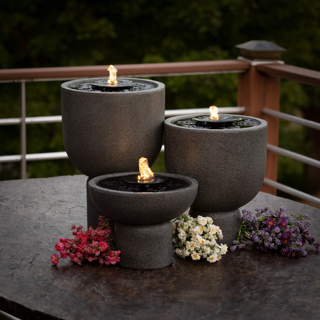 Medium Gray Pedestal Fountain 