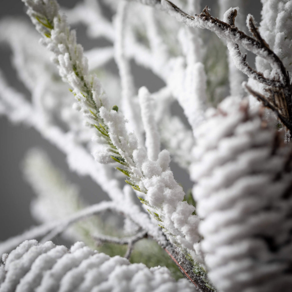 Flocked Pine Twig Mini Wreath 