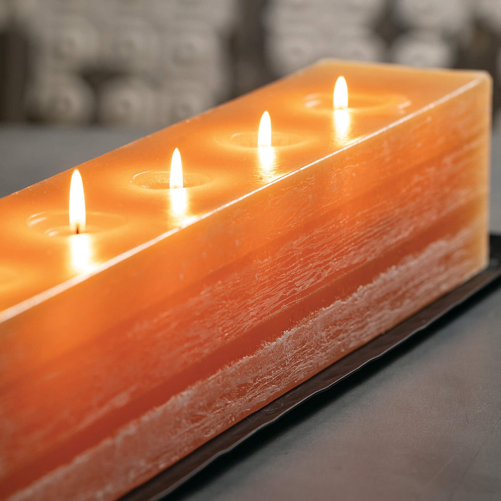 22" Amber Layered Brick Candle