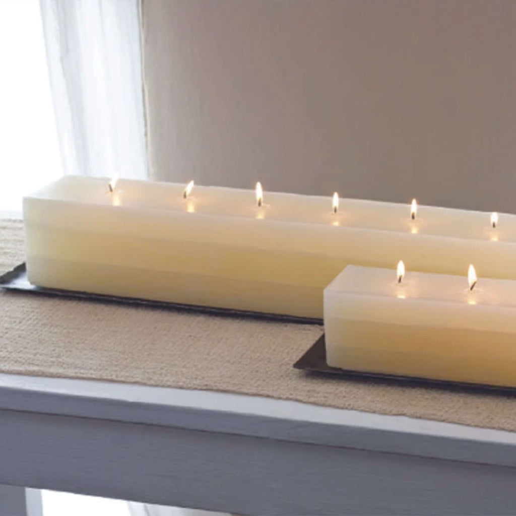 22" Cream Layered Brick Candle