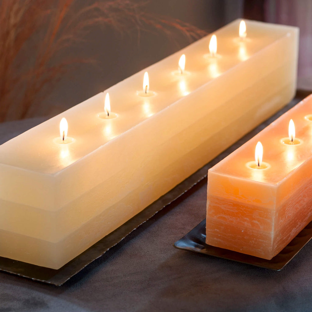 12" Amber Layered Brick Candle