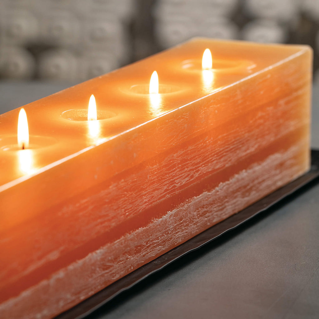 12" Amber Layered Brick Candle