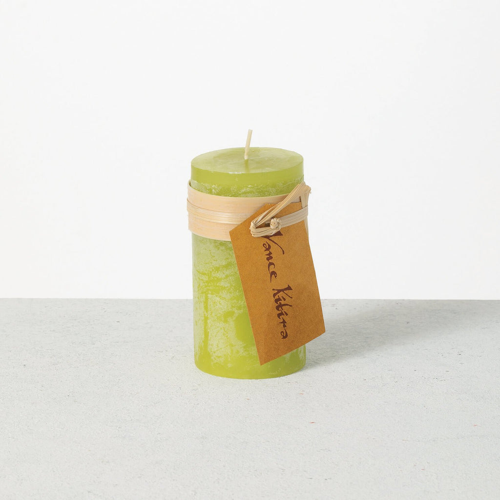 Green Timber Pillar Candle    