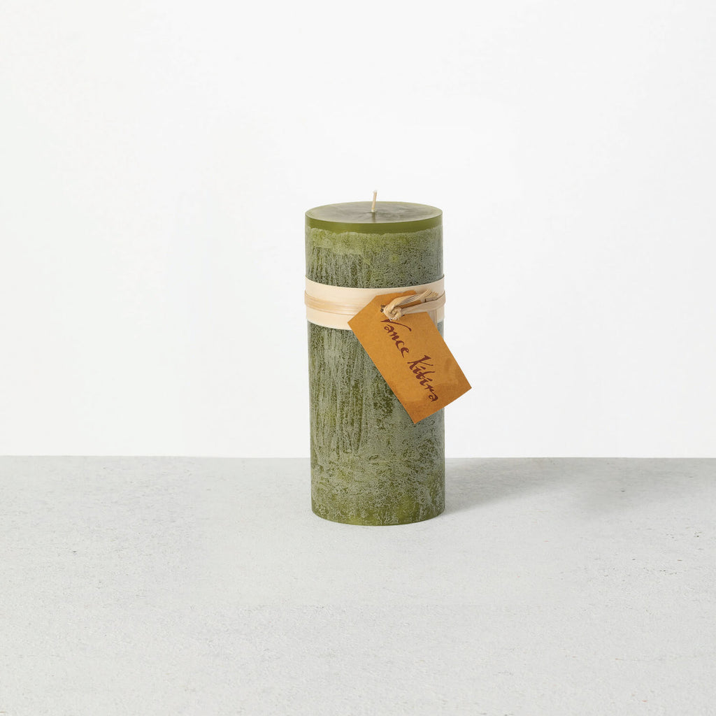 Moss Timber Pillar Candle     