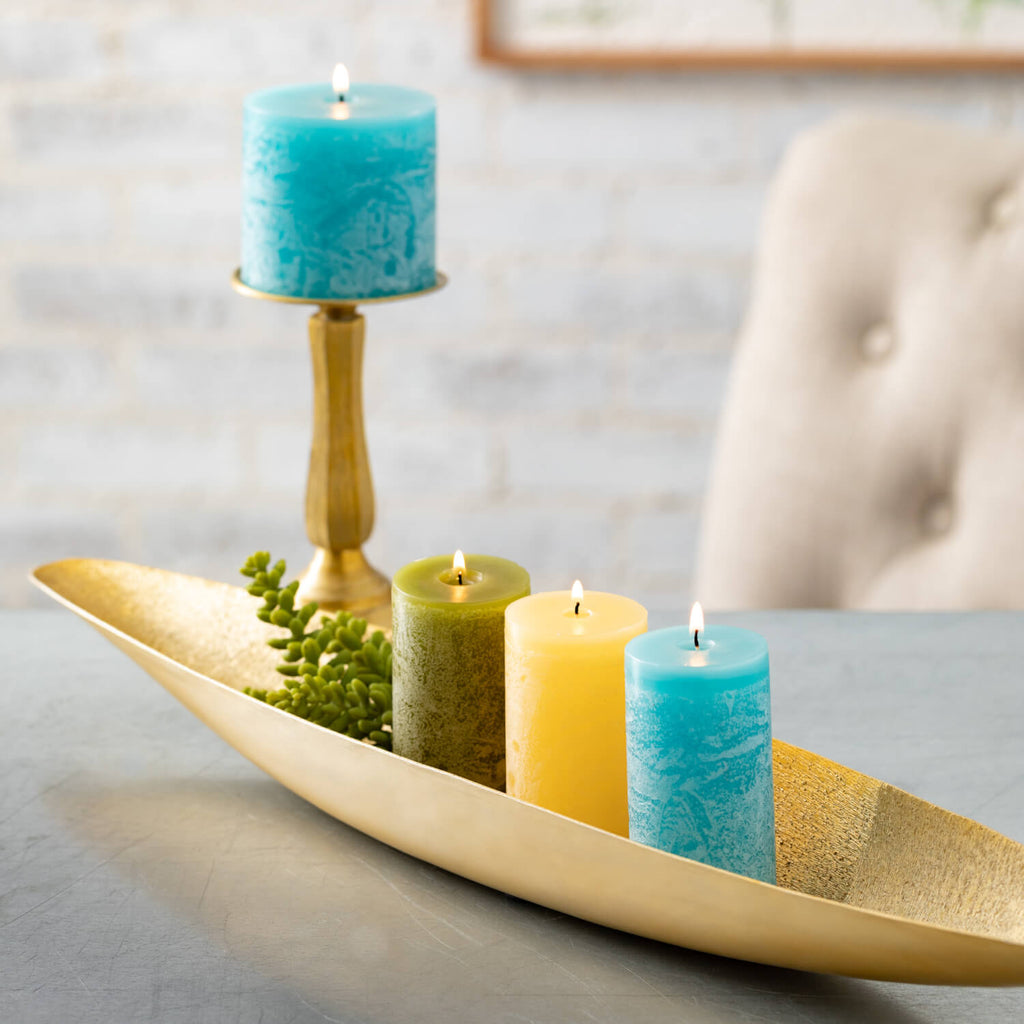 Moss Timber Pillar Candle     