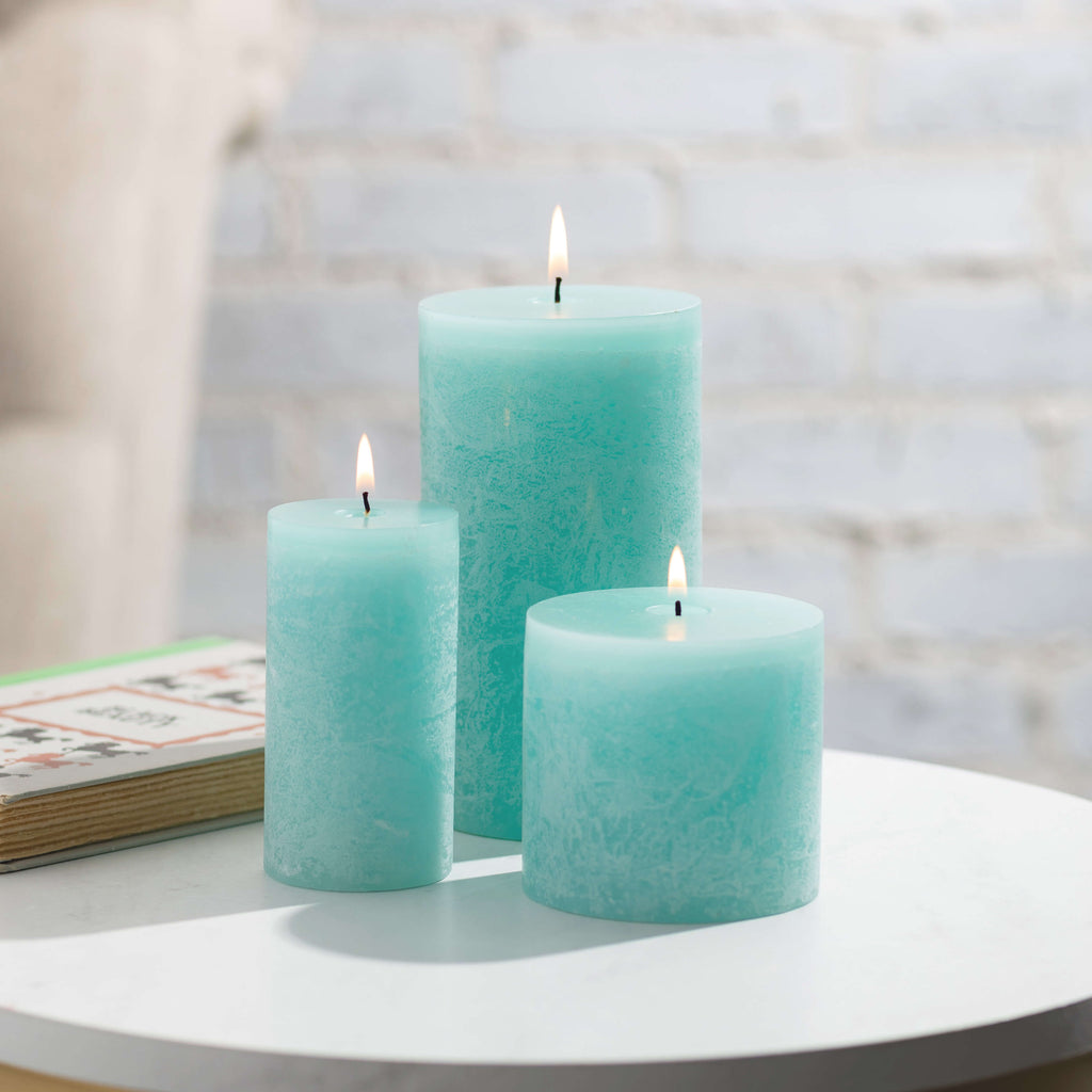 Sea Foam Timber Pillar Candle 