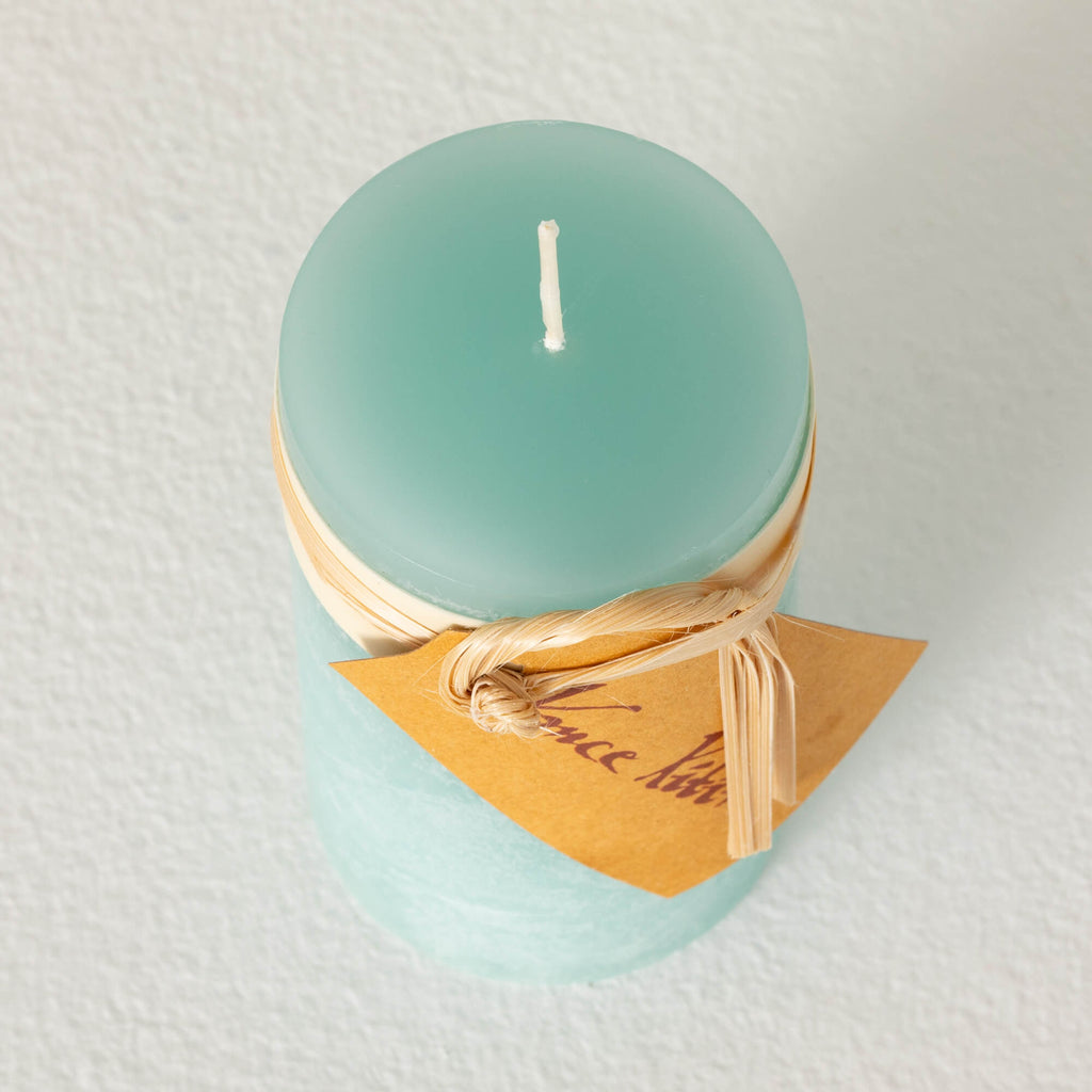 Sea Foam Timber Pillar Candle 