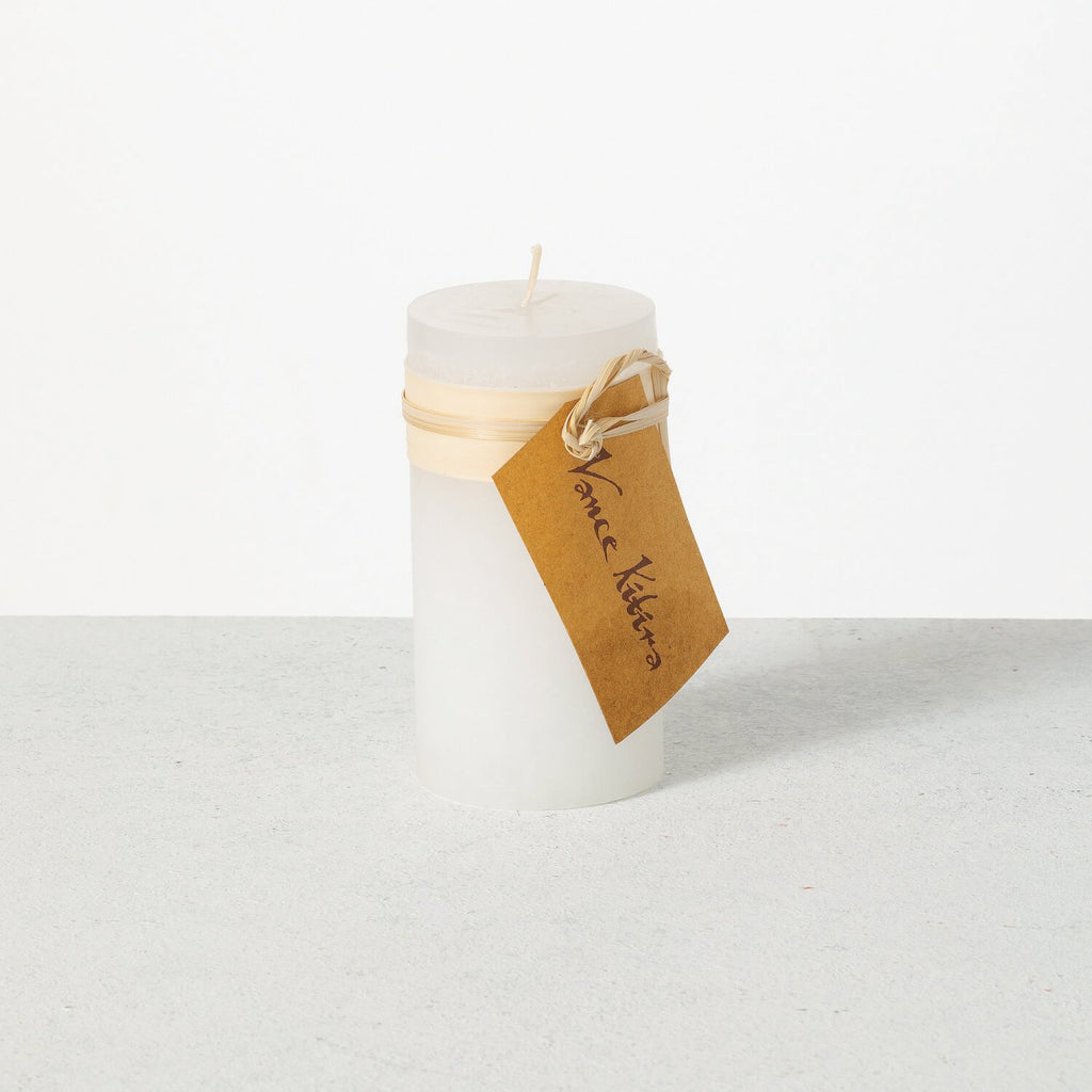 White Timber Pillar Candle    