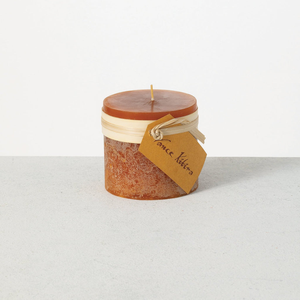 Caramel Timber Pillar Candle  