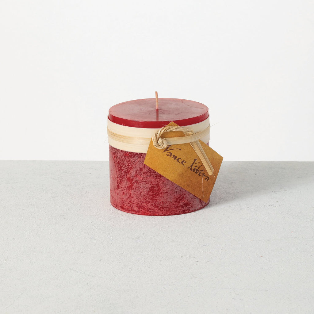 Cranberry Timber Pillar Candle