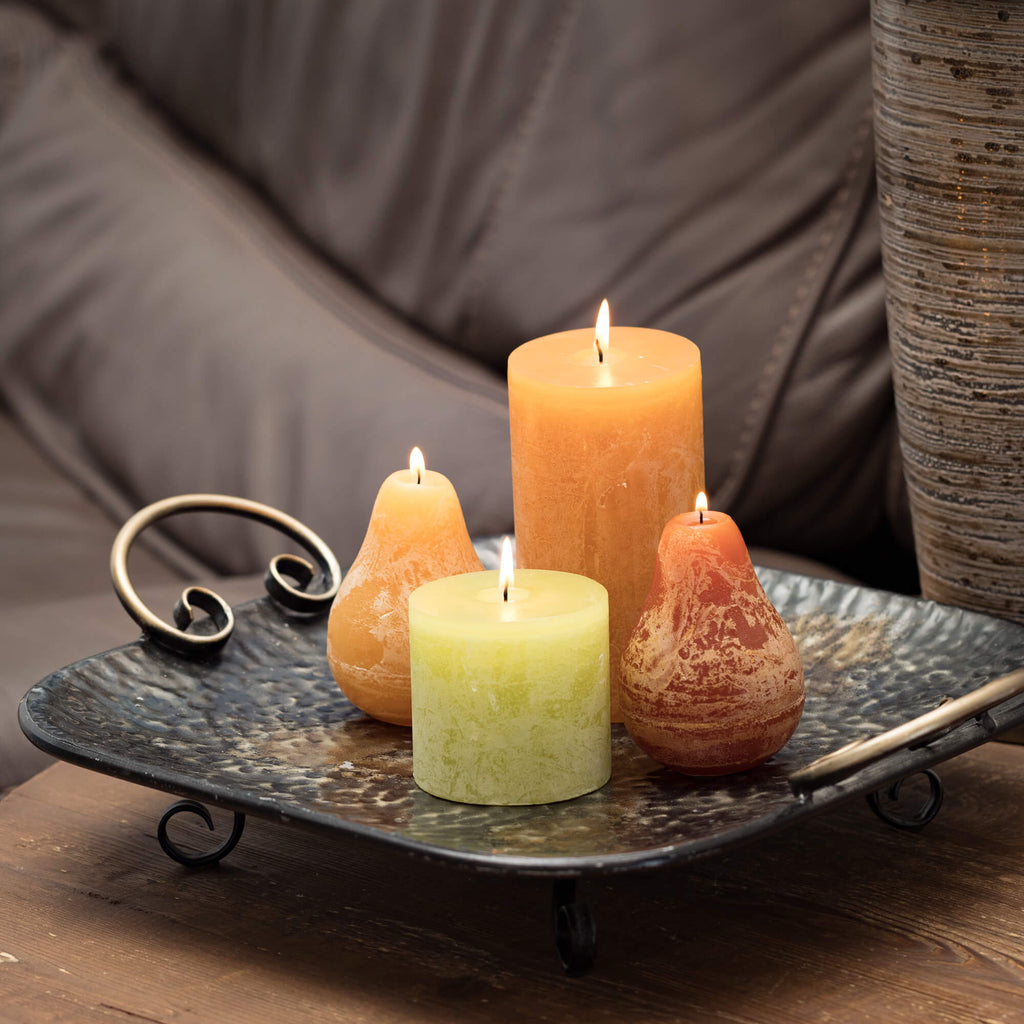 Green Timber Pillar Candle    