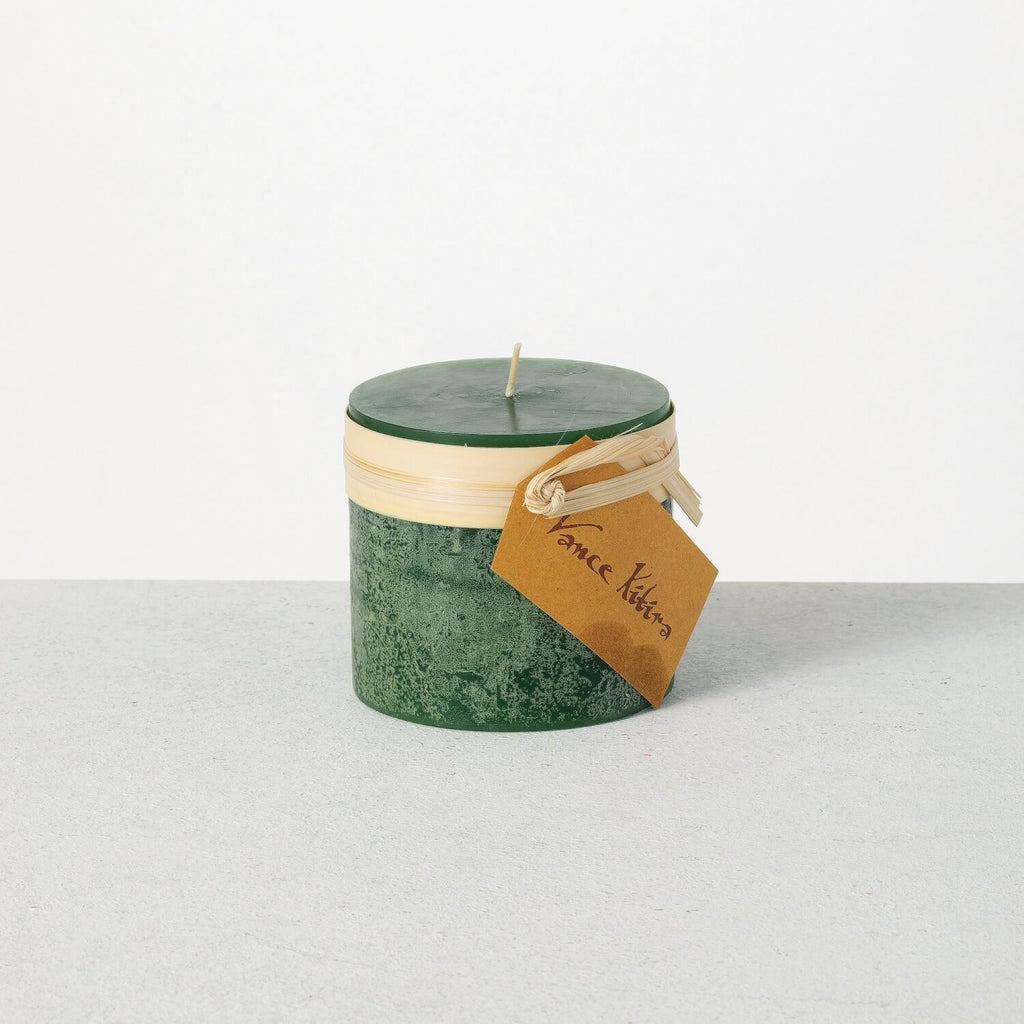 Green Timber Pillar Candle    