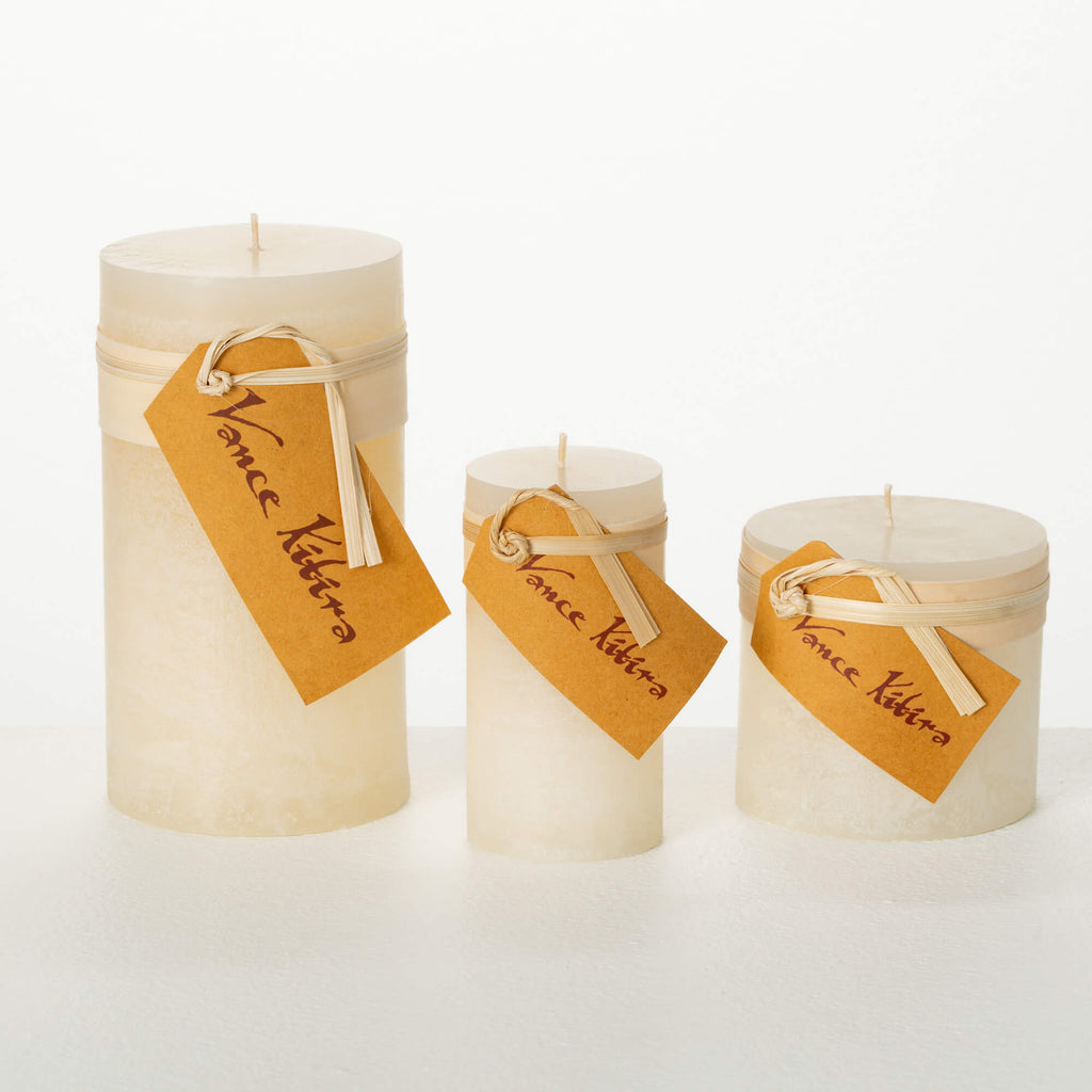 Melon White Pillar Candle     