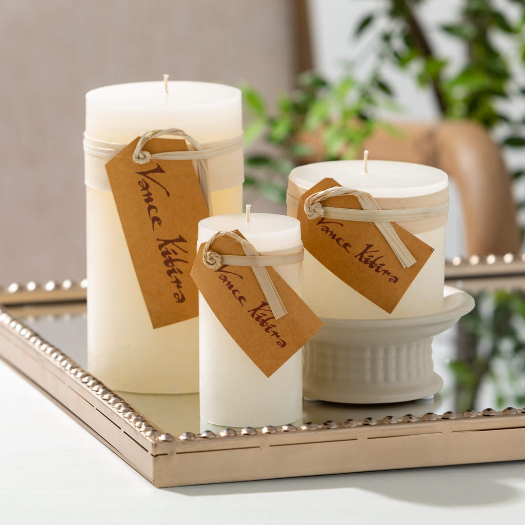 Melon White Pillar Candle     