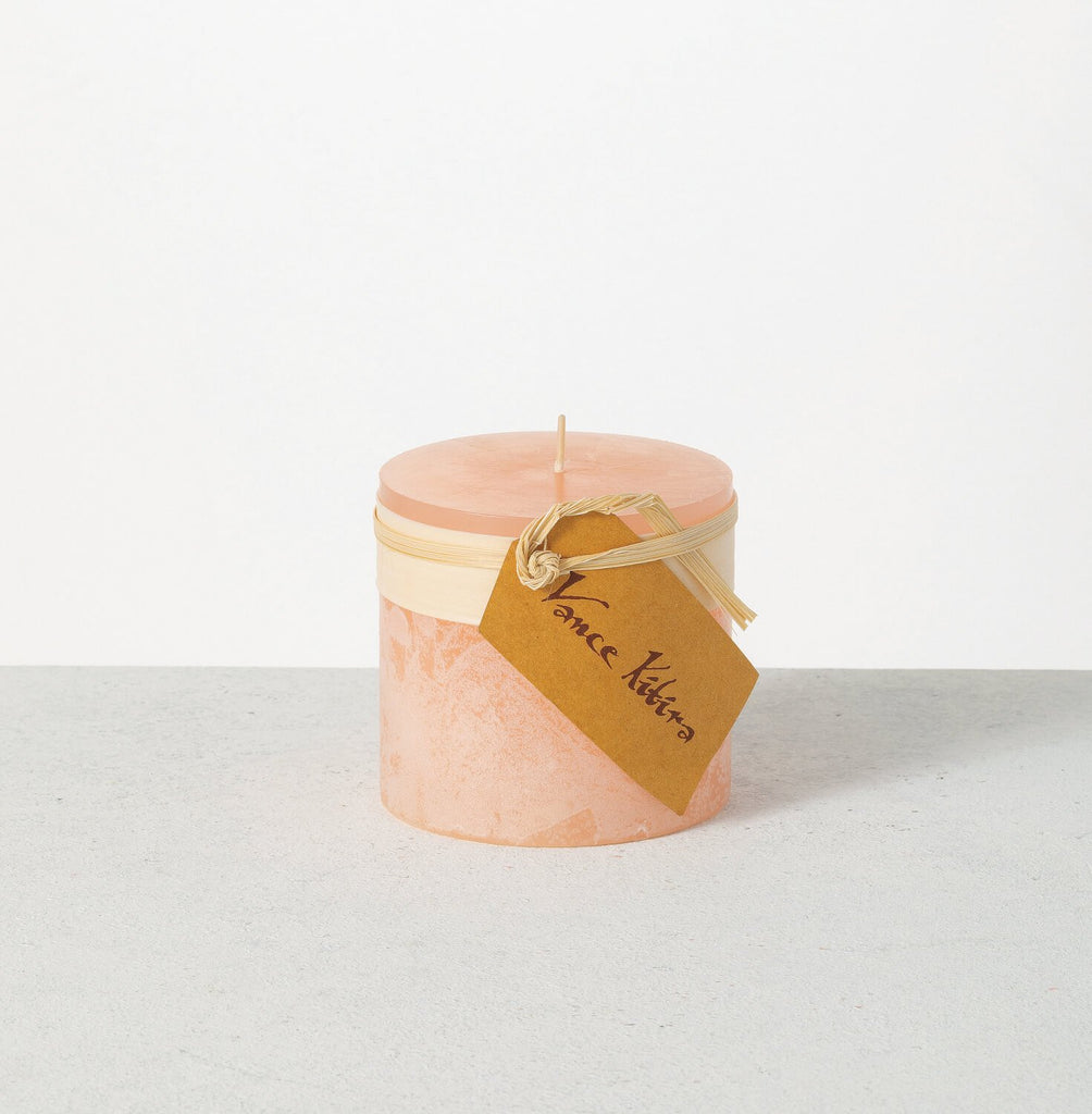 Pink Sand Timber Pillar Candle