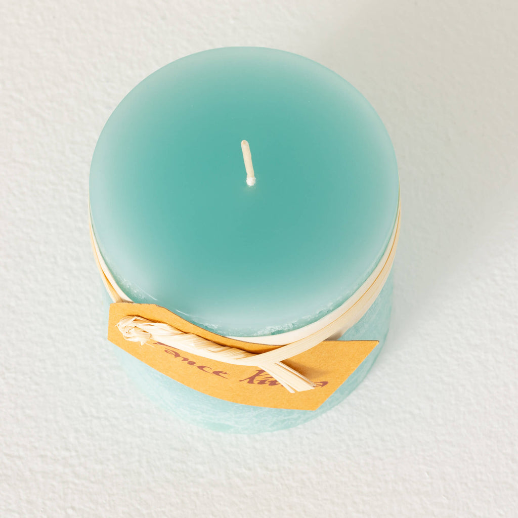 Sea Foam Timber Pillar Candle 