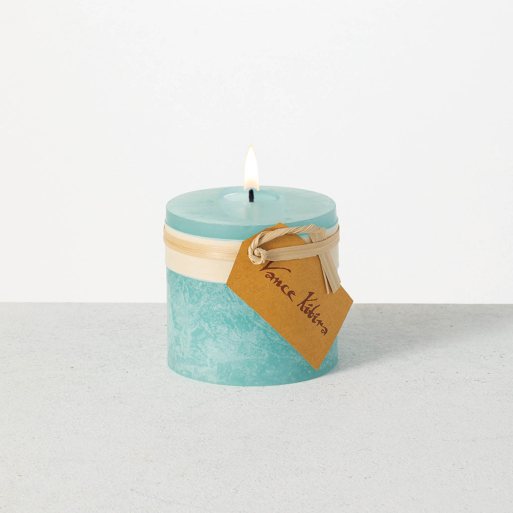 Sea Foam Timber Pillar Candle 