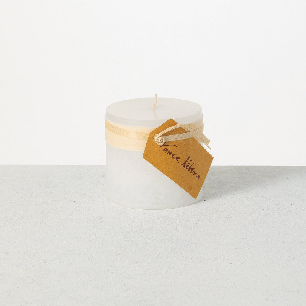 White Timber Pillar Candle    