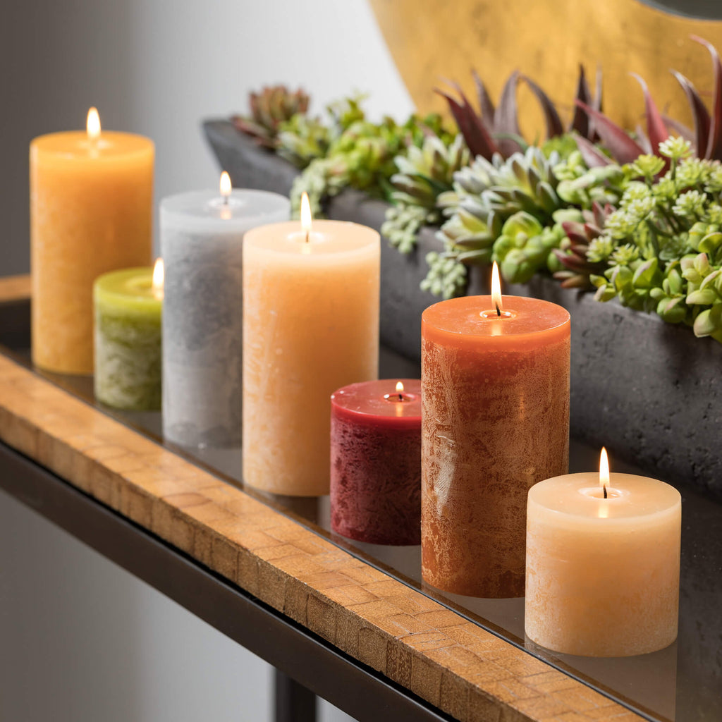 Wine Timber Pillar Candle     