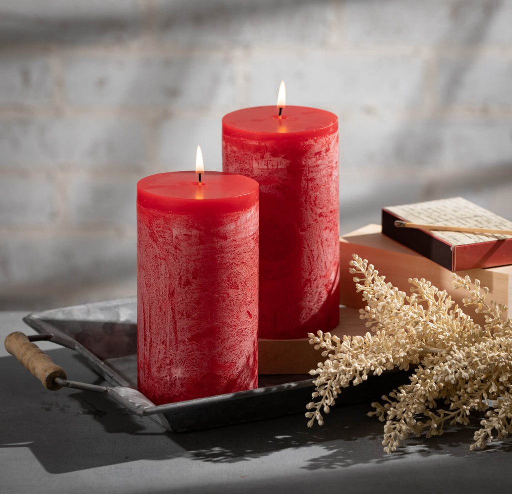 Cranberry Timber Pillar Candle