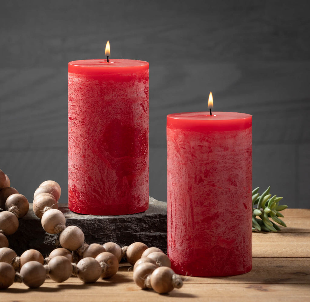 Cranberry Timber Pillar Candle