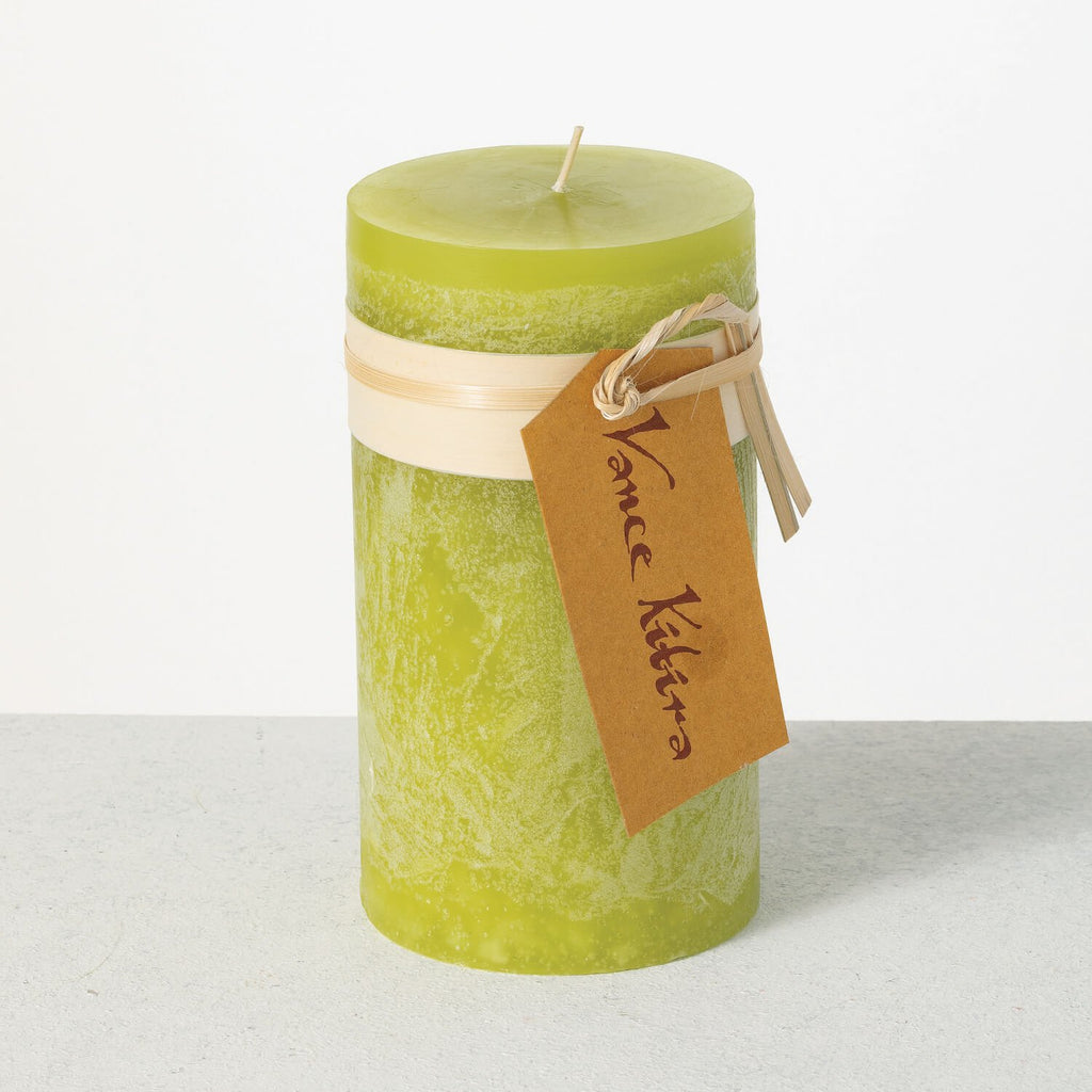 Green Timber Pillar Candle    