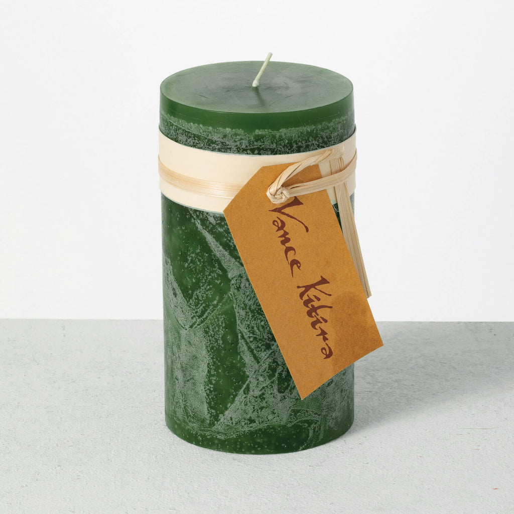 Green Timber Pillar Candle    