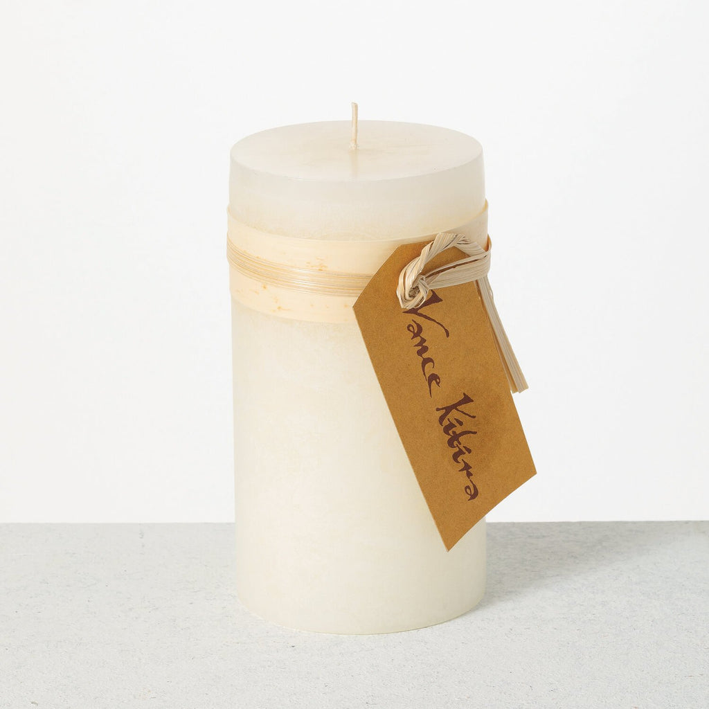 White Timber Pillar Candle    