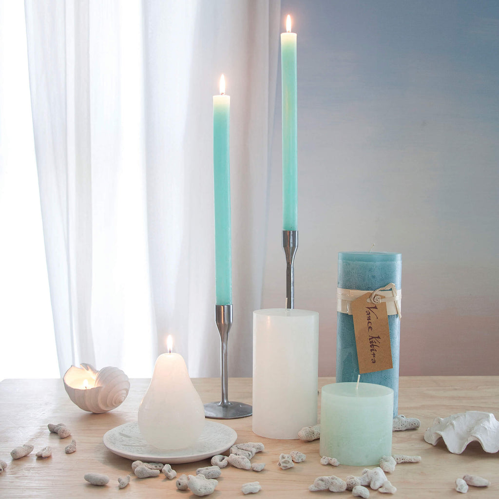 White Timber Pillar Candle    