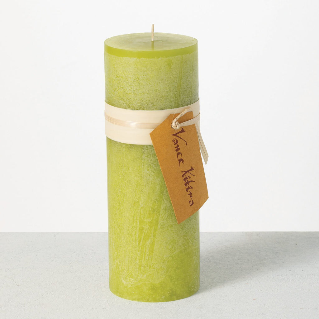 Green Timber Pillar Candle    