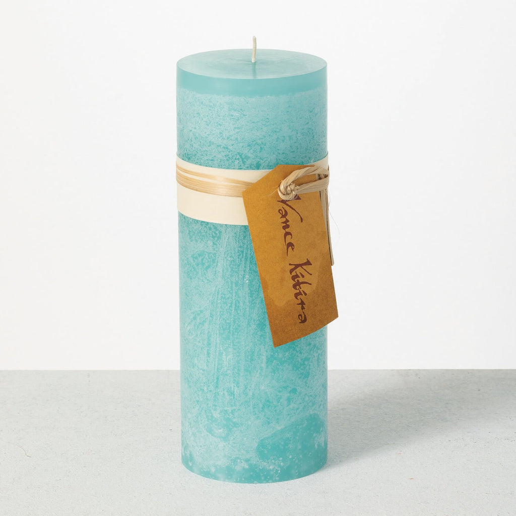 Sea Foam Timber Pillar Candle 