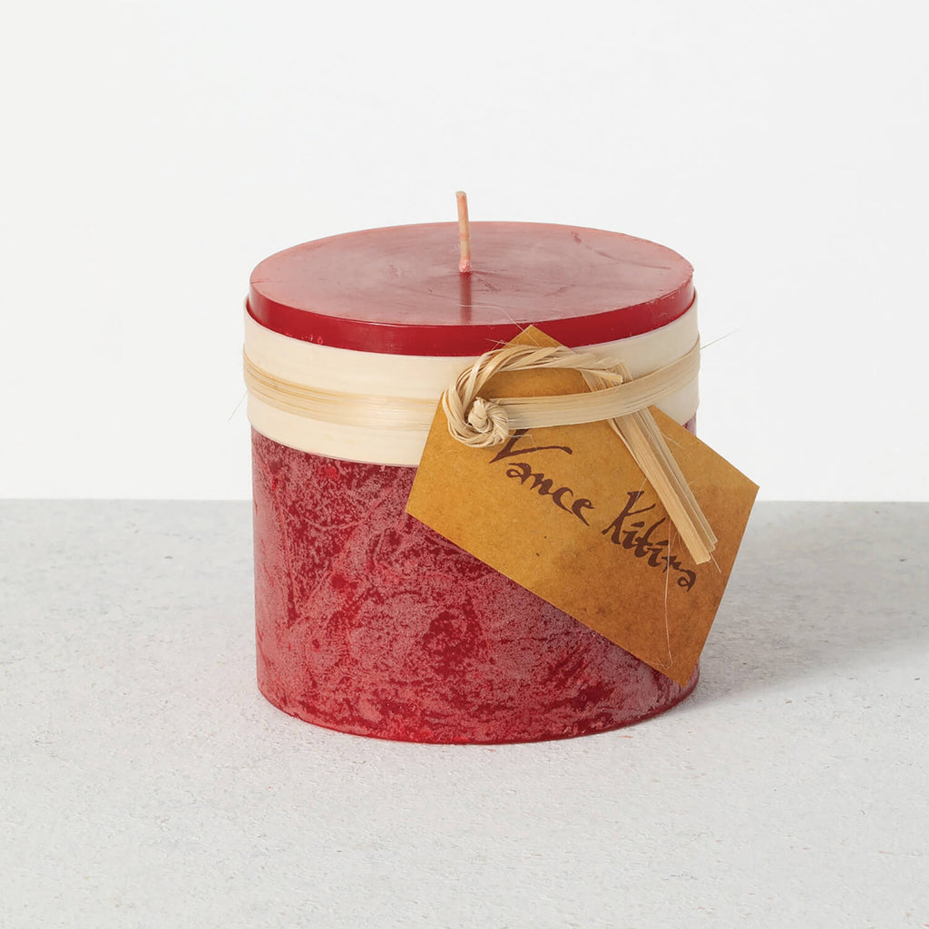 Cranberry Timber Pillar Candle