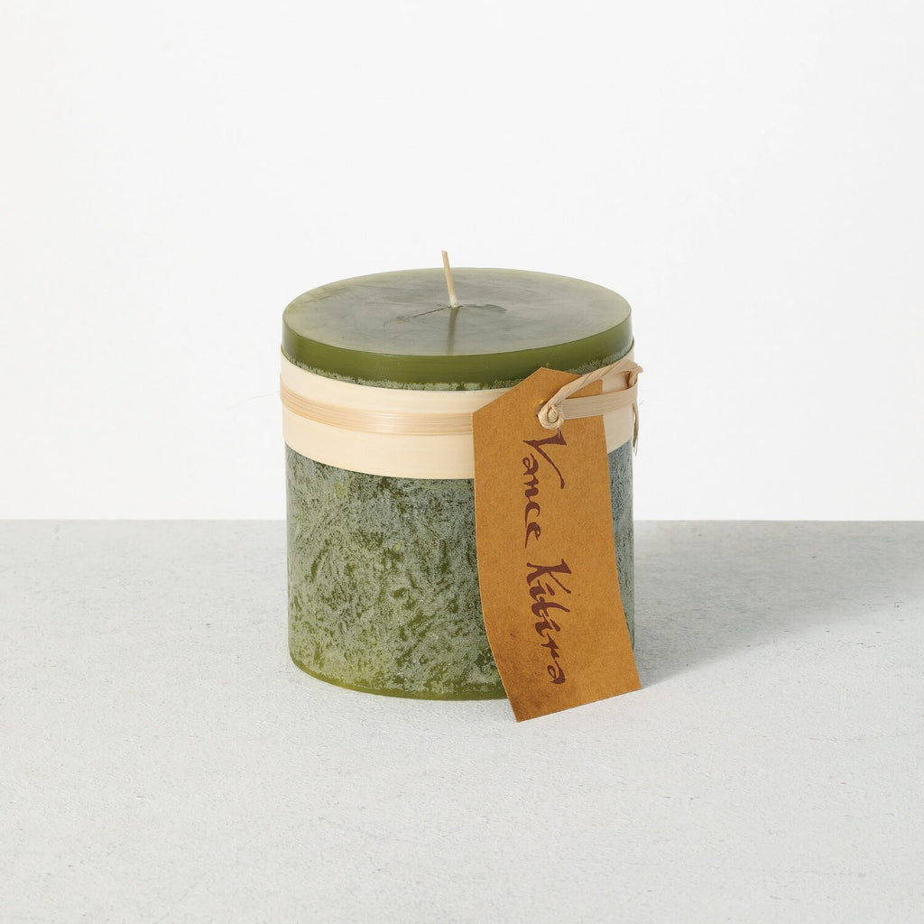 Moss Timber Pillar Candle     