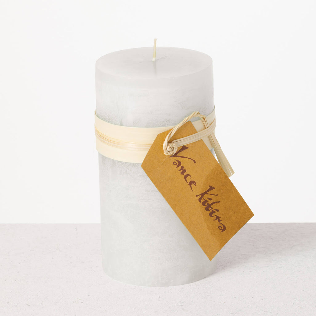 White Timber Pillar Candle    